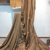 Handloom soft cotton saree with embroidery work in tussar brown color. This handloom soft cotton saree is a perfect blend of style and comfort.