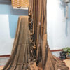 Handloom soft cotton saree with embroidery work in tussar brown color. This handloom soft cotton saree is a perfect blend of style and comfort.