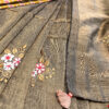 Handloom soft cotton saree with embroidery work in tussar brown color. This handloom soft cotton saree is a perfect blend of style and comfort.