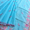 Experience the perfect blend of tradition, style, and comfort with this sky blue colour handloom pure cotton by cotton saree. Elevate your festive wardrobe with this timeless masterpiece. Crafted from pure handloom cotton, it’s not only lightweight and summer-friendly but also incredibly comfortable to wear all day long. Complete your look with the included embroidered contrast blouse piece. Shop online this beautiful handloom pure cotton saree with exquisite embroidery work.