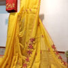 Experience the perfect blend of tradition, style, and comfort with this yellow colour handloom pure cotton by cotton saree. Elevate your festive wardrobe with this timeless masterpiece. Crafted from pure handloom cotton, it’s not only lightweight and summer-friendly but also incredibly comfortable to wear all day long. Complete your look with the included embroidered contrast blouse piece. Shop online this beautiful handloom pure cotton saree with exquisite embroidery work.