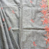 Experience the perfect blend of tradition, style, and comfort with this steel grey colour handloom pure cotton by cotton saree. Elevate your festive wardrobe with this timeless masterpiece. Crafted from pure handloom cotton, it’s not only lightweight and summer-friendly but also incredibly comfortable to wear all day long. Complete your look with the included embroidered contrast blouse piece. Shop online this beautiful handloom pure cotton saree with exquisite embroidery work.