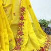 Experience the perfect blend of tradition, style, and comfort with this yellow colour handloom pure cotton by cotton saree. Elevate your festive wardrobe with this timeless masterpiece. Crafted from pure handloom cotton, it’s not only lightweight and summer-friendly but also incredibly comfortable to wear all day long. Complete your look with the included embroidered contrast blouse piece. Shop online this beautiful handloom pure cotton saree with exquisite embroidery work.