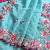 Experience the perfect blend of tradition, style, and comfort with this sky blue colour handloom pure cotton by cotton saree. Elevate your festive wardrobe with this timeless masterpiece. Crafted from pure handloom cotton, it’s not only lightweight and summer-friendly but also incredibly comfortable to wear all day long. Complete your look with the included embroidered contrast blouse piece. Shop online this beautiful handloom pure cotton saree with exquisite embroidery work.