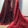 Bengal Handloom Soft Cotton Saree in black. Cute little fish motifs are woven all over the saree. Beat the Heat and flaunt your style statement with this Beautiful Handloom cotton saree. The material is light in weight, soft, easy to drape, and very Soothing. This Easy Breezy plain cotton saree perfectly expresses the Elegance of Simplicity.