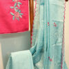 Experience the perfect blend of tradition, style, and comfort with this sky blue colour handloom pure cotton by cotton saree. Elevate your festive wardrobe with this timeless masterpiece. Crafted from pure handloom cotton, it’s not only lightweight and summer-friendly but also incredibly comfortable to wear all day long. Complete your look with the included embroidered contrast blouse piece. Shop online this beautiful handloom pure cotton saree with exquisite embroidery work.