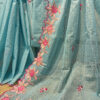 Experience the perfect blend of tradition, style, and comfort with this sky blue colour handloom pure cotton by cotton saree. Elevate your festive wardrobe with this timeless masterpiece. Crafted from pure handloom cotton, it’s not only lightweight and summer-friendly but also incredibly comfortable to wear all day long. Complete your look with the included embroidered contrast blouse piece. Shop online this beautiful handloom pure cotton saree with exquisite embroidery work.