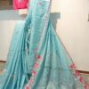 Experience the perfect blend of tradition, style, and comfort with this sky blue colour handloom pure cotton by cotton saree. Elevate your festive wardrobe with this timeless masterpiece. Crafted from pure handloom cotton, it’s not only lightweight and summer-friendly but also incredibly comfortable to wear all day long. Complete your look with the included embroidered contrast blouse piece. Shop online this beautiful handloom pure cotton saree with exquisite embroidery work.