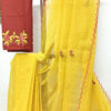 Experience the perfect blend of tradition, style, and comfort with this yellow colour handloom pure cotton by cotton saree. Elevate your festive wardrobe with this timeless masterpiece. Crafted from pure handloom cotton, it’s not only lightweight and summer-friendly but also incredibly comfortable to wear all day long. Complete your look with the included embroidered contrast blouse piece. Shop online this beautiful handloom pure cotton saree with exquisite embroidery work.