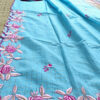 Experience the perfect blend of tradition, style, and comfort with this sky blue colour handloom pure cotton by cotton saree. Elevate your festive wardrobe with this timeless masterpiece. Crafted from pure handloom cotton, it’s not only lightweight and summer-friendly but also incredibly comfortable to wear all day long. Complete your look with the included embroidered contrast blouse piece. Shop online this beautiful handloom pure cotton saree with exquisite embroidery work.