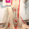 Handloom resham by cotton checks saree with embroidery work
