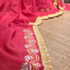 Red embroidered handloom soft cotton saree.This handloom soft cotton saree is a captivating blend of style and comfort. The beautiful floral motif embroidery, neatly done.