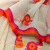 Handloom resham by cotton checks saree with embroidery work