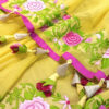 Embroidered handloom pure cotton saree in yellow color cotton saree with blouse piece