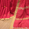 Red embroidered handloom soft cotton saree.This handloom soft cotton saree is a captivating blend of style and comfort. The beautiful floral motif embroidery, neatly done.