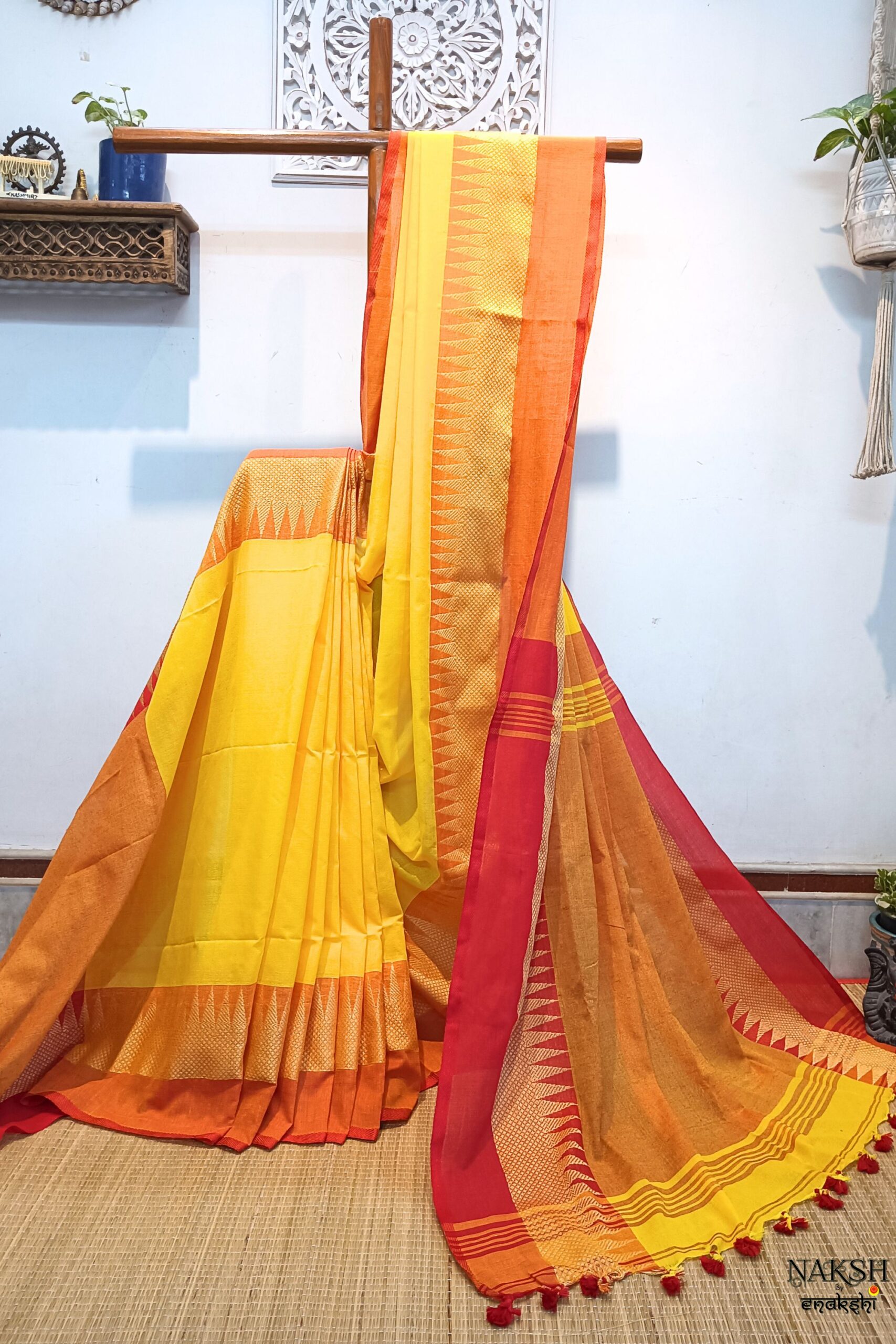 handloom cotton saree tellow cotton saree bengal handloom saree blouse