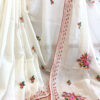 Hand embroidered tussar saree off white color saree with embroidered blouse piece