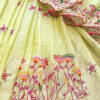 Hand embroidered tussar saree light lemon green color saree with embroidered blouse piece