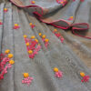 Hand embroidered tussar saree steel grey color saree with embroidered blouse piece