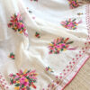 Hand embroidered tussar saree off white color saree with embroidered blouse piece