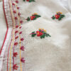 Hand embroidered tussar saree off white color saree with embroidered blouse piece