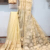 tussar applique saree
