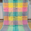 Color block linen cotton saree